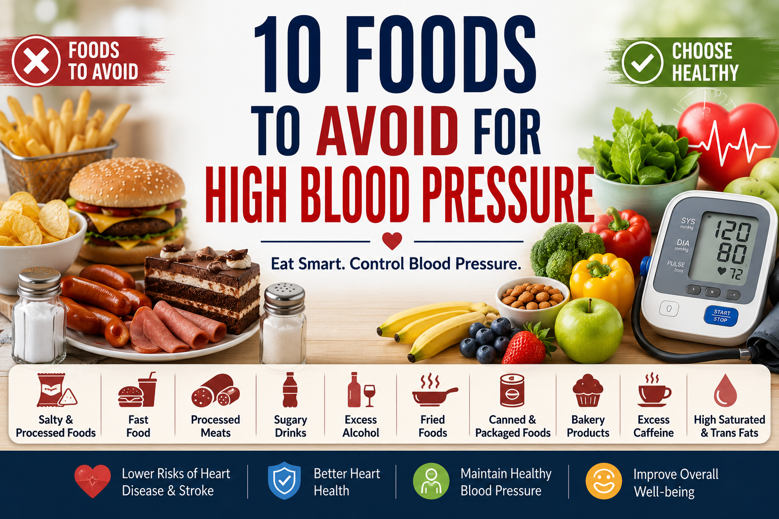 10 Foods to Avoid for High Blood Pressure