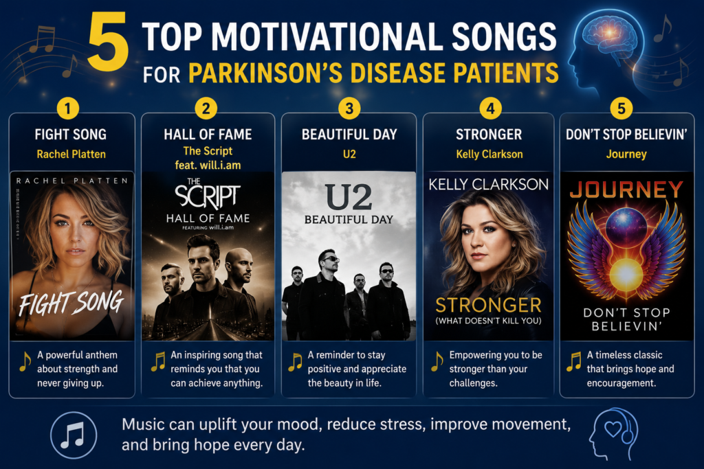 5 motivational songs for parkinson's patient